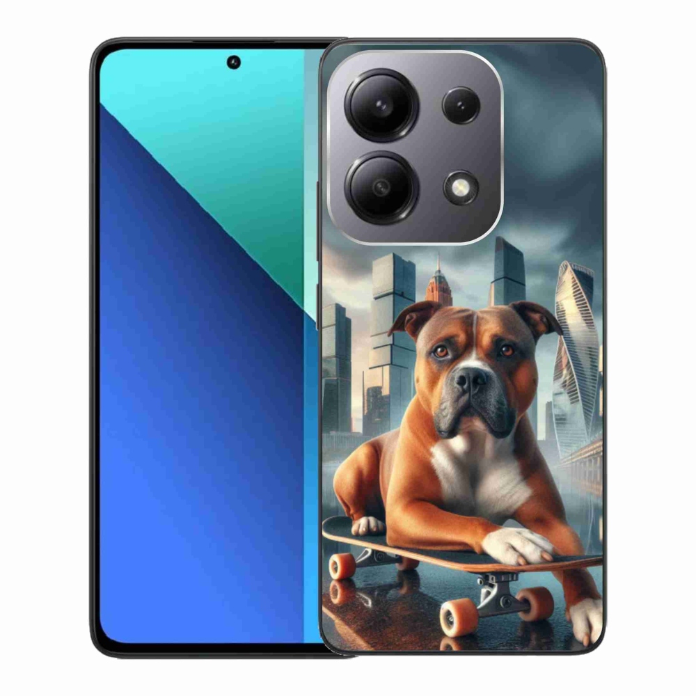 Gelový kryt mmCase na Xiaomi Redmi Note 13 - pes na skateboardu