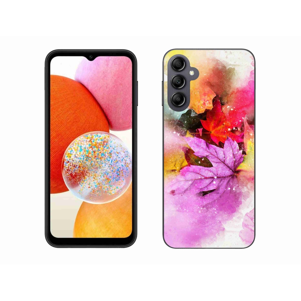 Gelový kryt mmCase na Samsung Galaxy A14 4G/5G - barevné listy