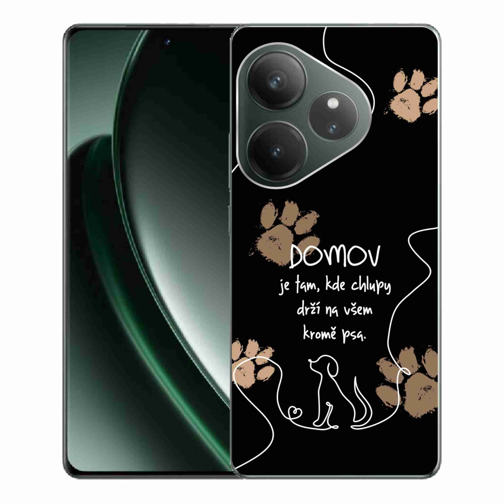 Gelový kryt mmCase na Realme GT 6 5G/GT 6T 5G - psí motiv černé pozadí