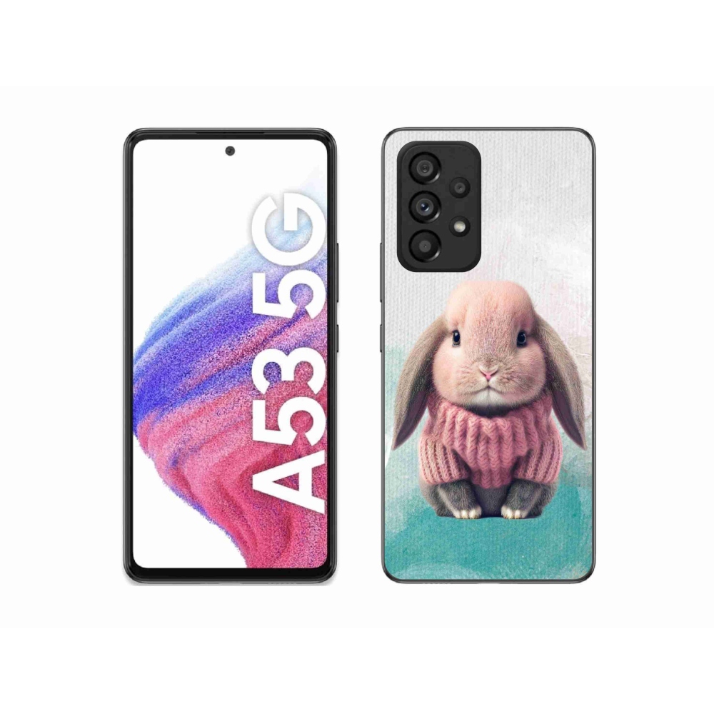 Gelový kryt mmCase na Samsung Galaxy A53 5G - králíček ve svetru