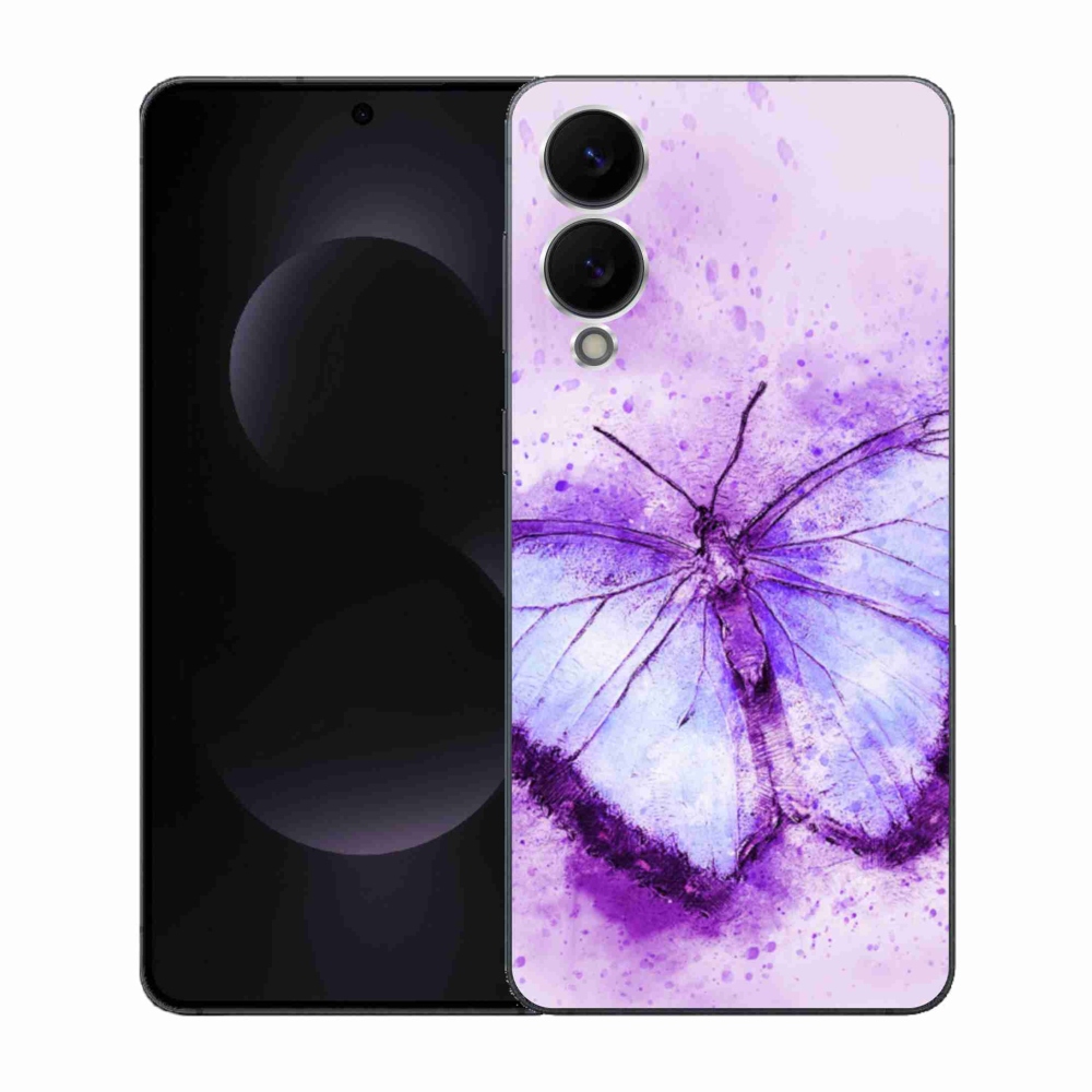 Gelový kryt mmCase na Samsung Galaxy S25 Edge - fialový motýl