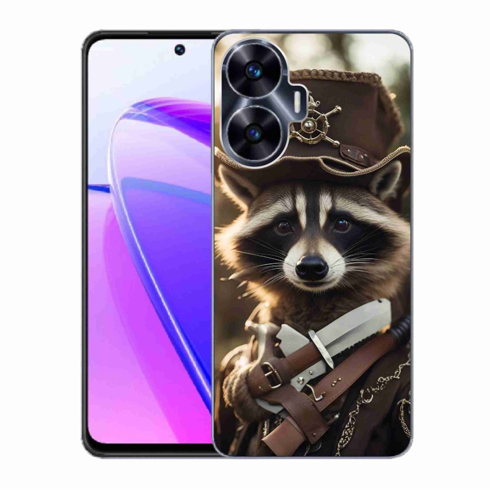 Gelový kryt mmCase na Realme C55 - mýval v uniformě