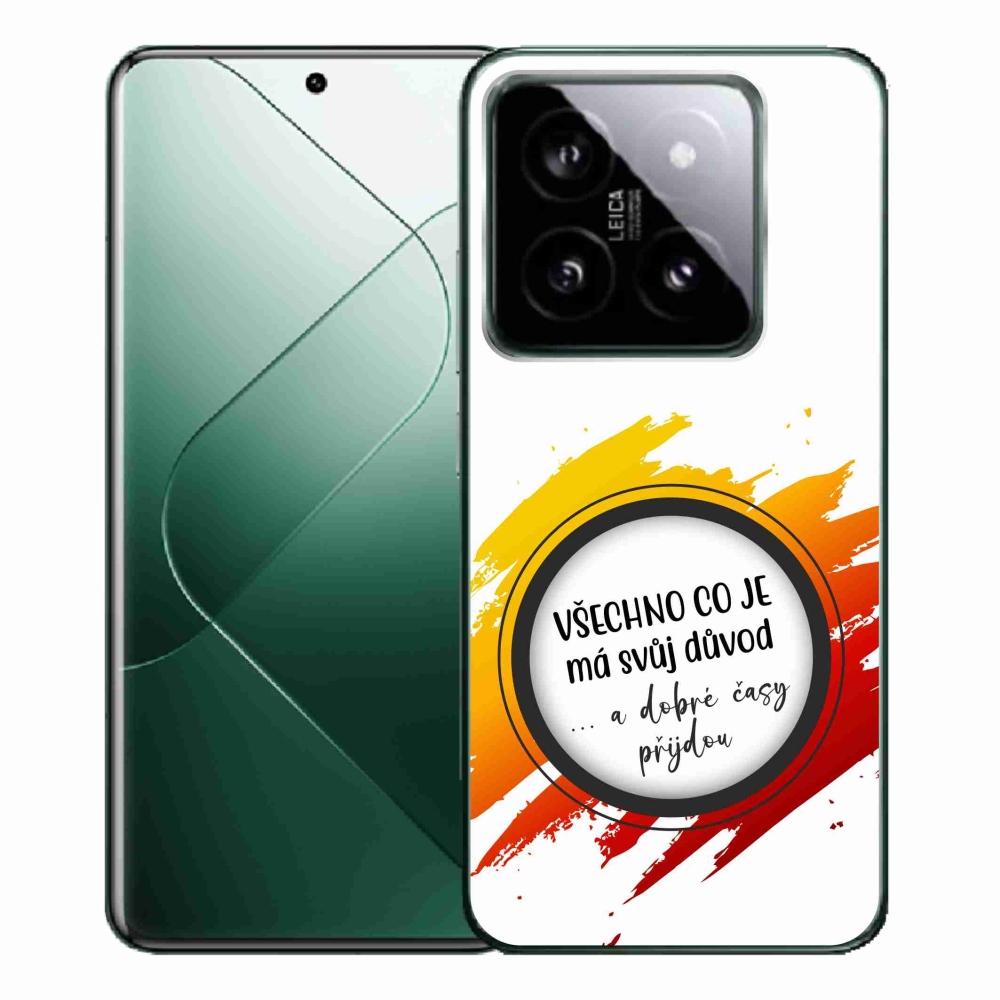 Gelový kryt mmCase na Xiaomi 14 Pro - citát 3 bílé pozadí