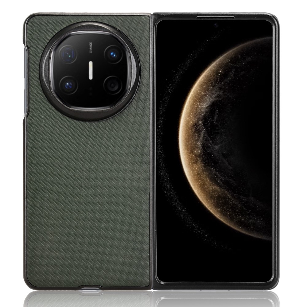 Textury plastový kryt s umělou kůží na Huawei Mate X6 - zelený
