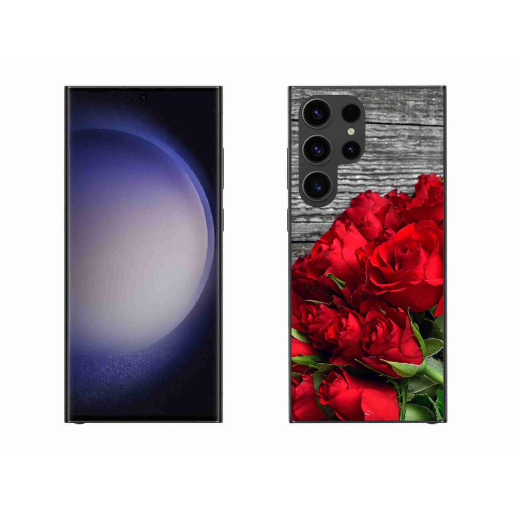 Gelový kryt mmCase na Samsung Galaxy S23 Ultra 5G - červené růže