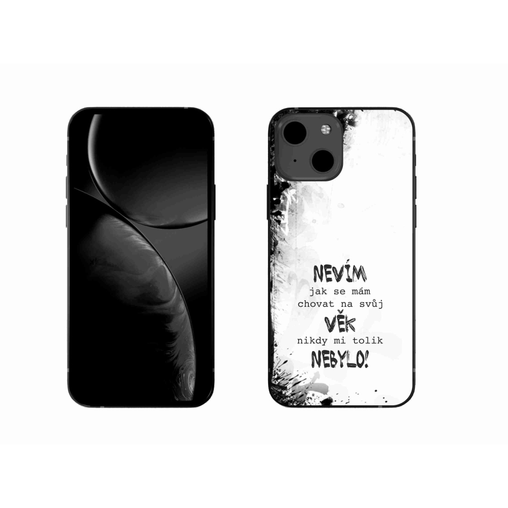 Gelový kryt mmCase na iPhone 13 6.1 - vtipný text 14 bílé pozadí