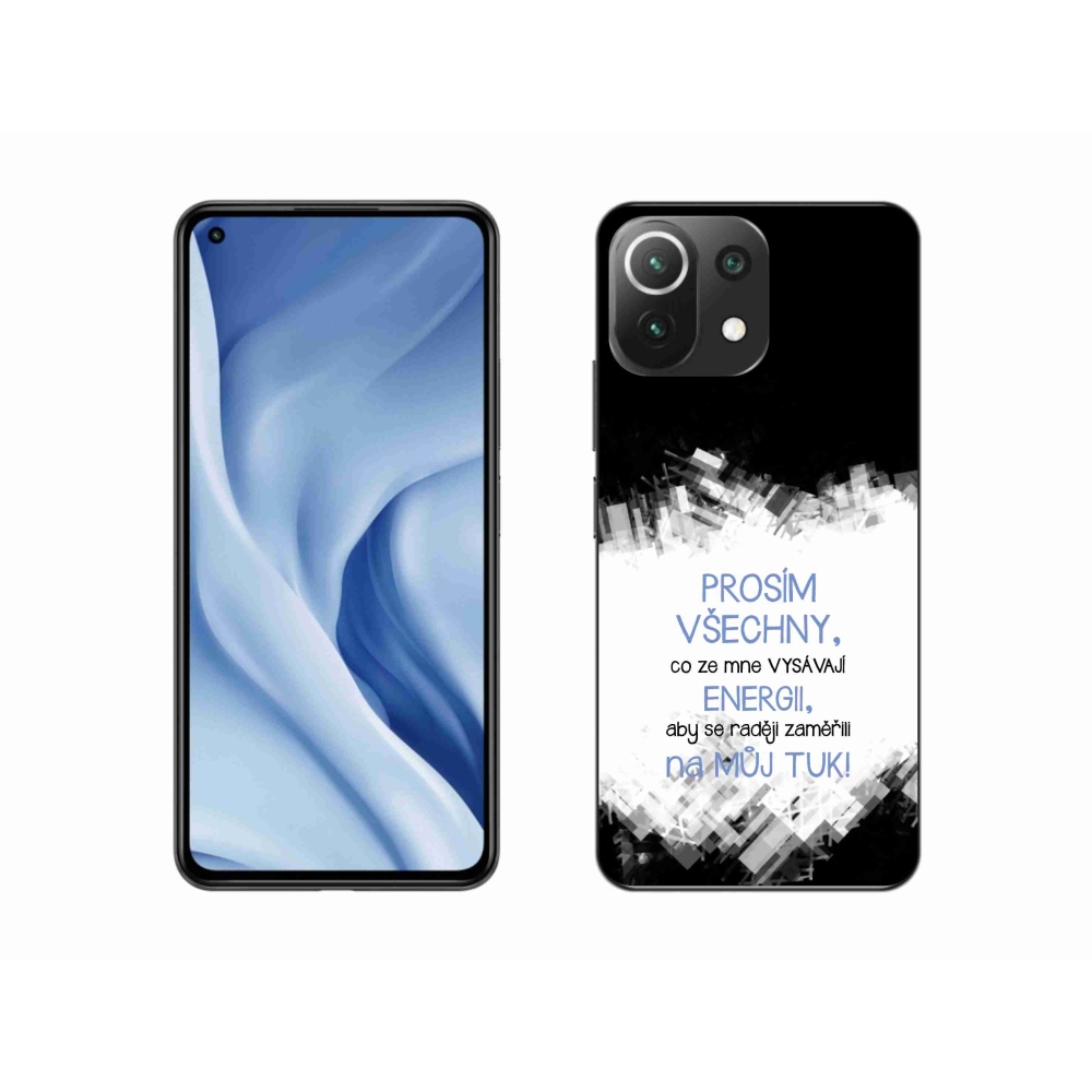 Gelový kryt mmCase na Xiaomi 11 Lite 5G NE - vtipný text 1 modrý