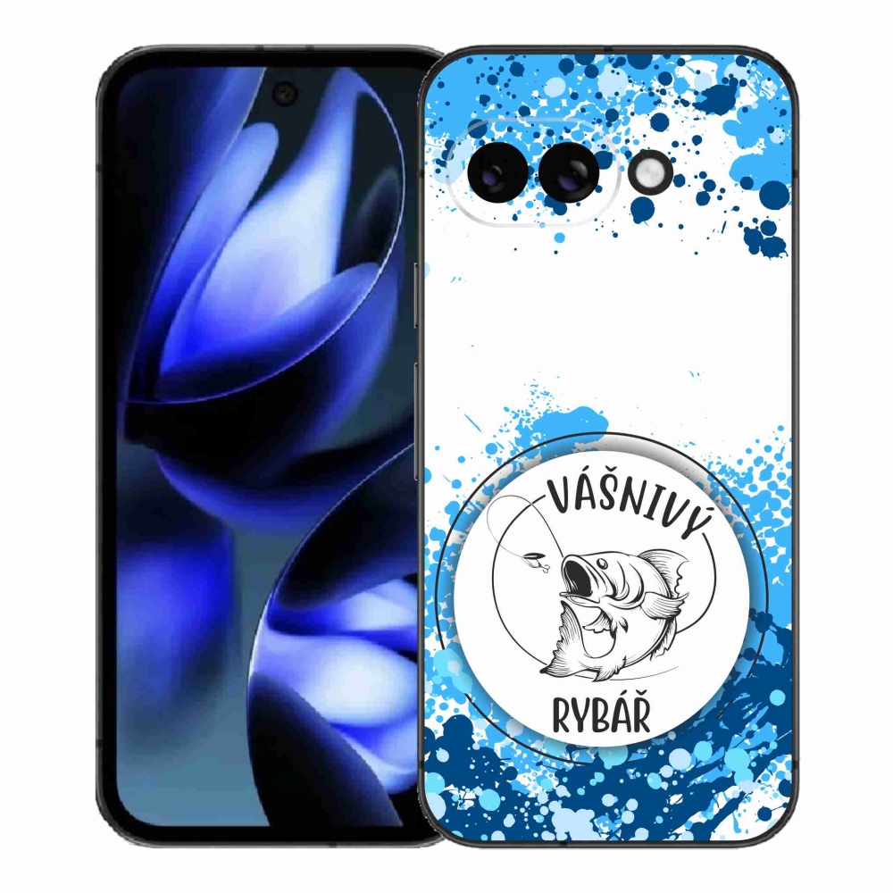Gelový kryt mmCase na Google Pixel 9a - vášnivý rybář bílé pozadí