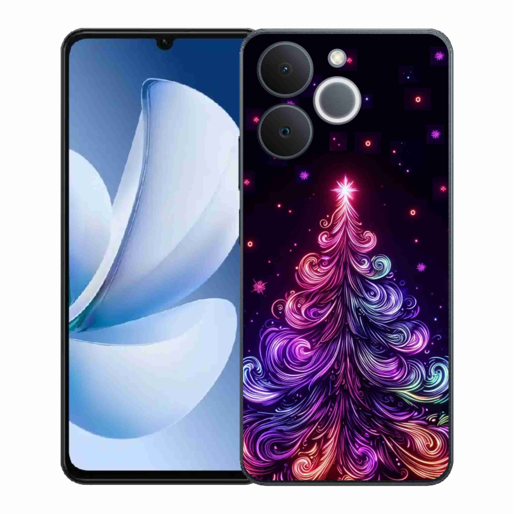 Gelový kryt mmCase na Realme Note 70T - neonový vánoční stromek 1