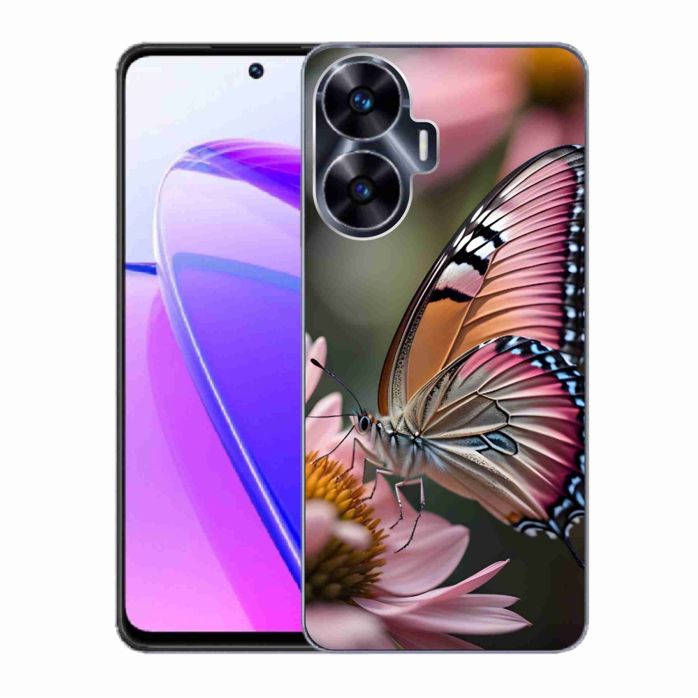 Gelový kryt mmCase na Realme C55 - barevný motýl