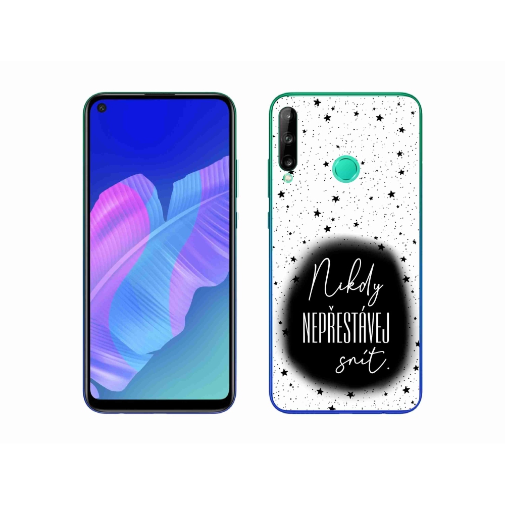 Gelový kryt mmCase na Huawei P40 Lite E - citát 1 černobílé pozadí