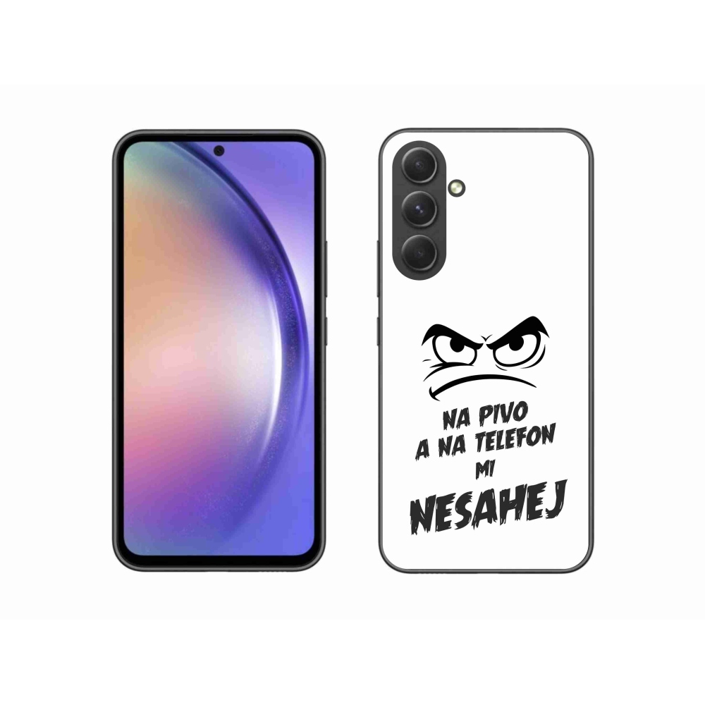 Gelový kryt mmCase na Samsung Galaxy A54 5G - pivní motiv 2 bílé pozadí
