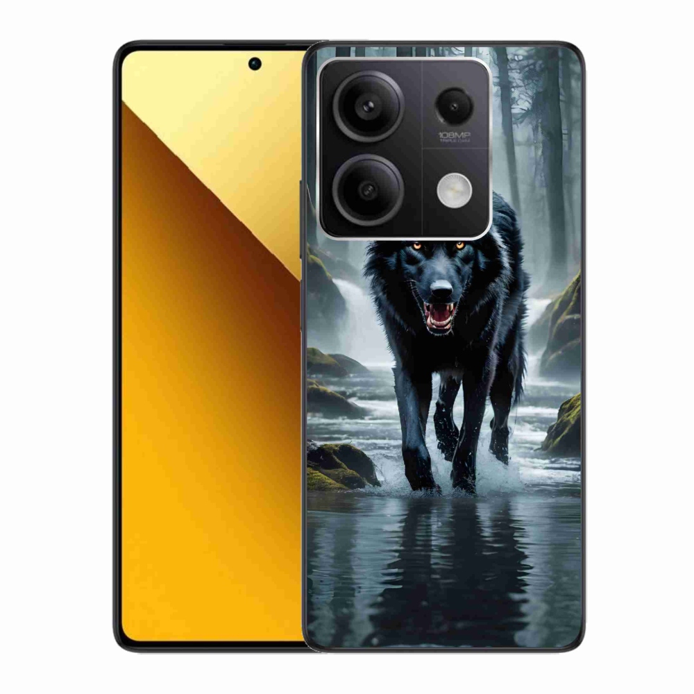 Gelový kryt mmCase na Xiaomi Redmi Note 13 5G - černý vlk