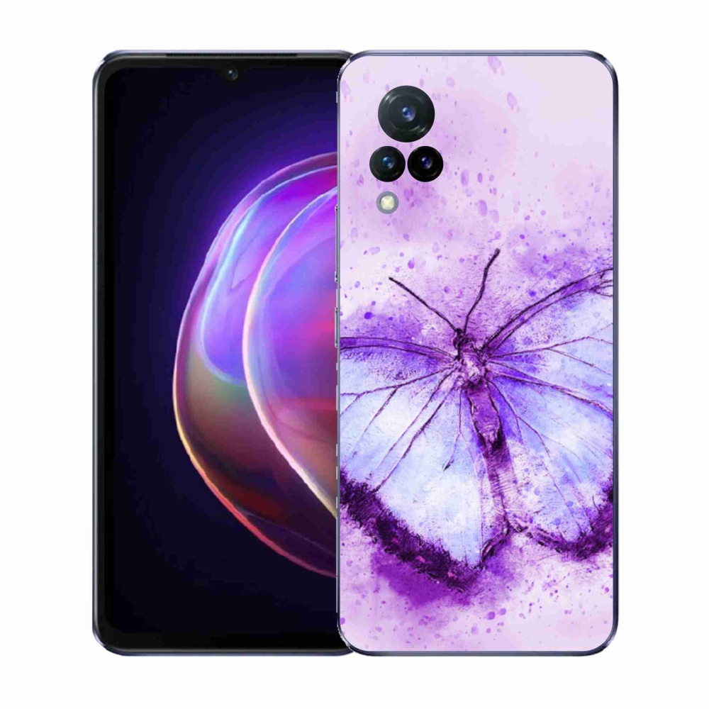 Gelový kryt mmCase na Vivo V21 4G/5G - fialový motýl