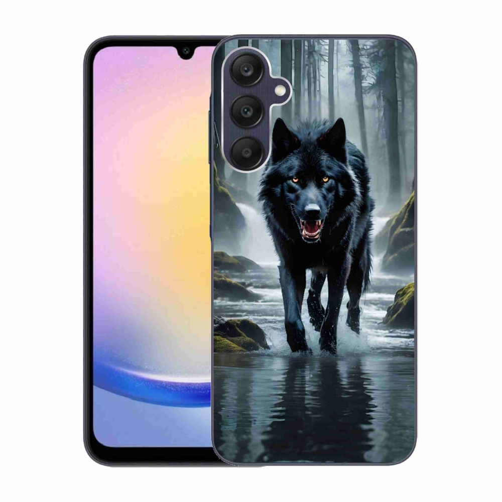 Gelový kryt mmCase na Samsung Galaxy A25 5G - černý vlk