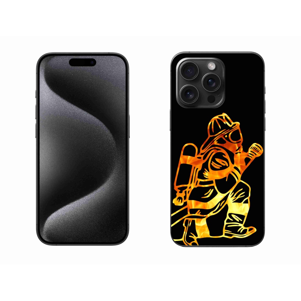 Gelový kryt mmCase na iPhone 15 Pro Max - hasič 1