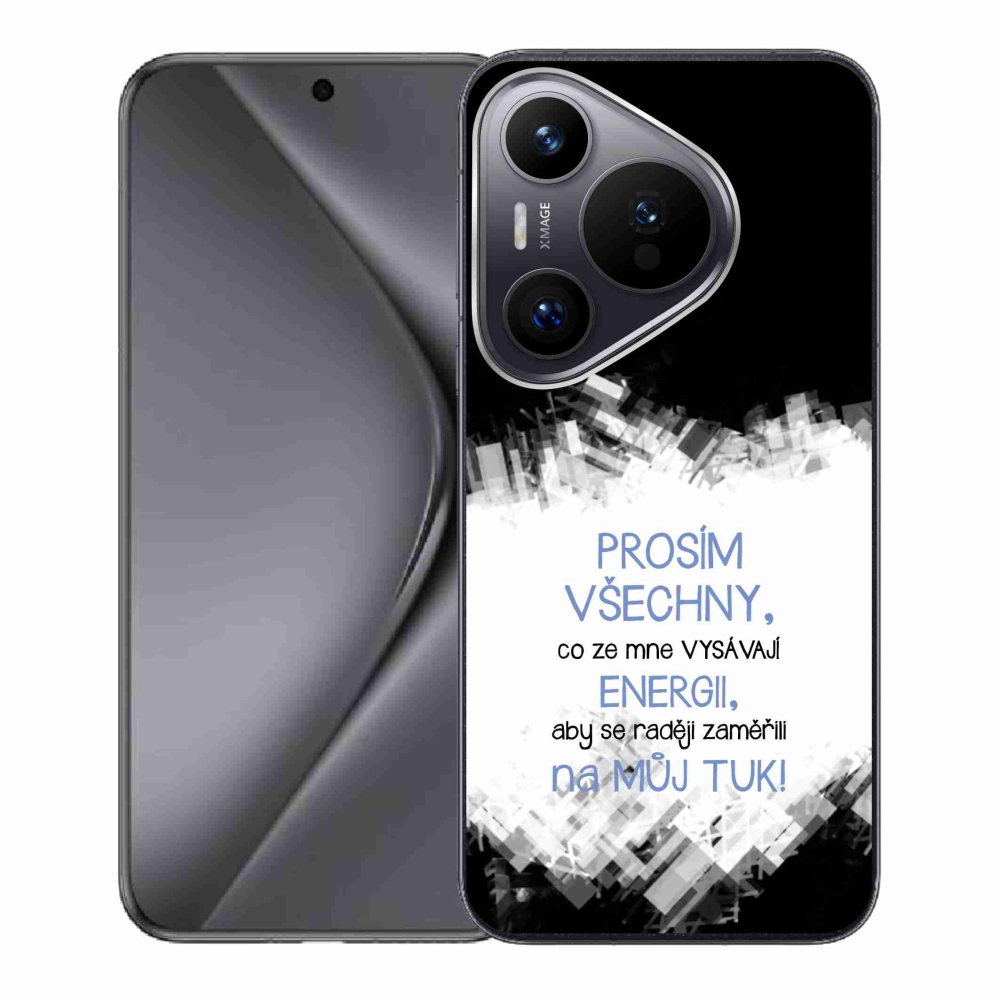 Gelový kryt mmCase na Huawei Pura 70 - vtipný text 1 modrý