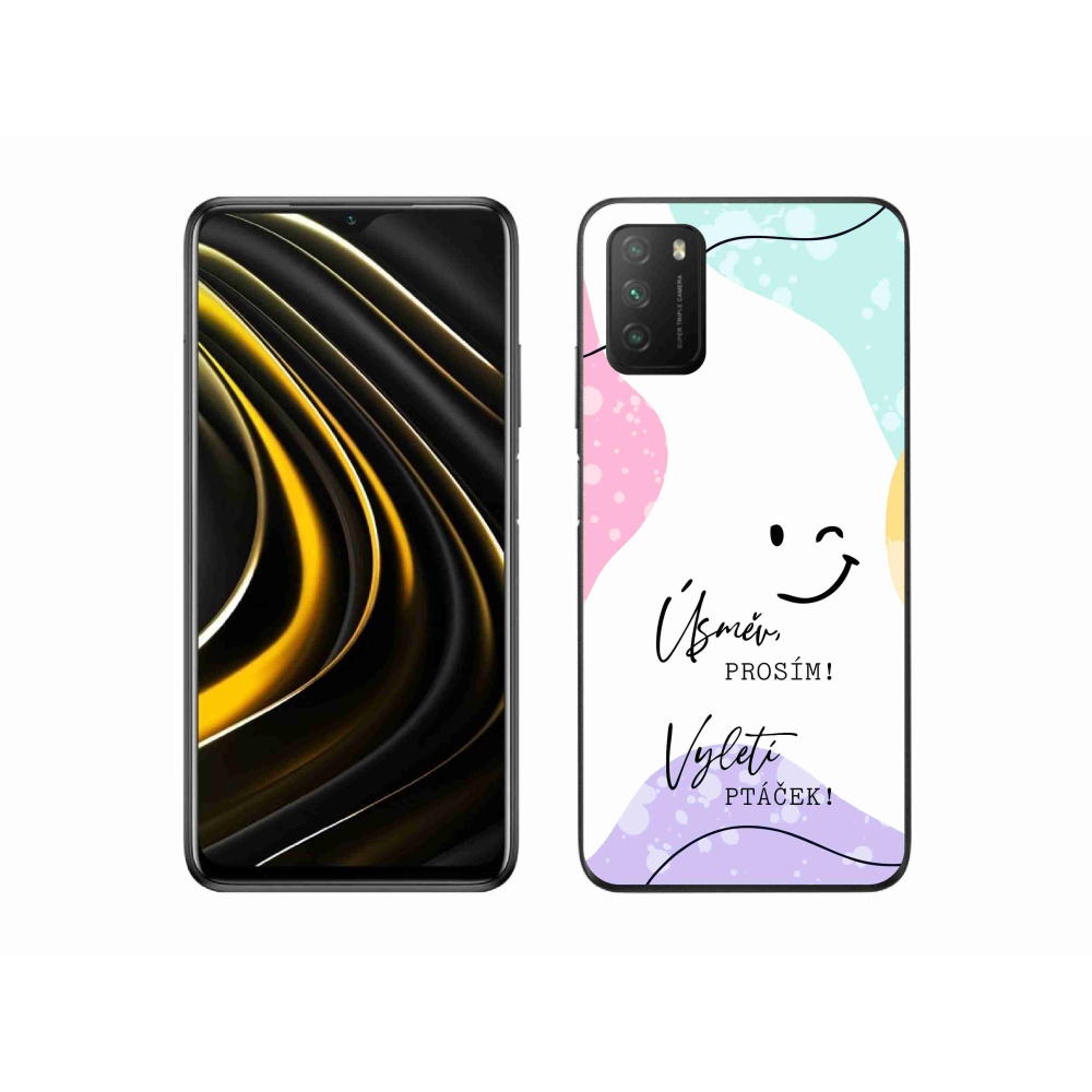 Gelový kryt mmCase na Xiaomi Poco M3 - vtipný text 4 bílé pozadí