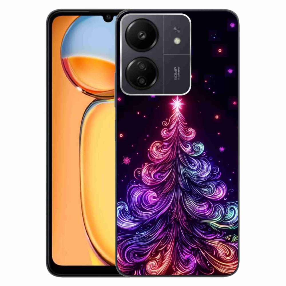 Gelový kryt mmCase na Xiaomi Poco C65/Redmi 13C - neonový vánoční stromek 1