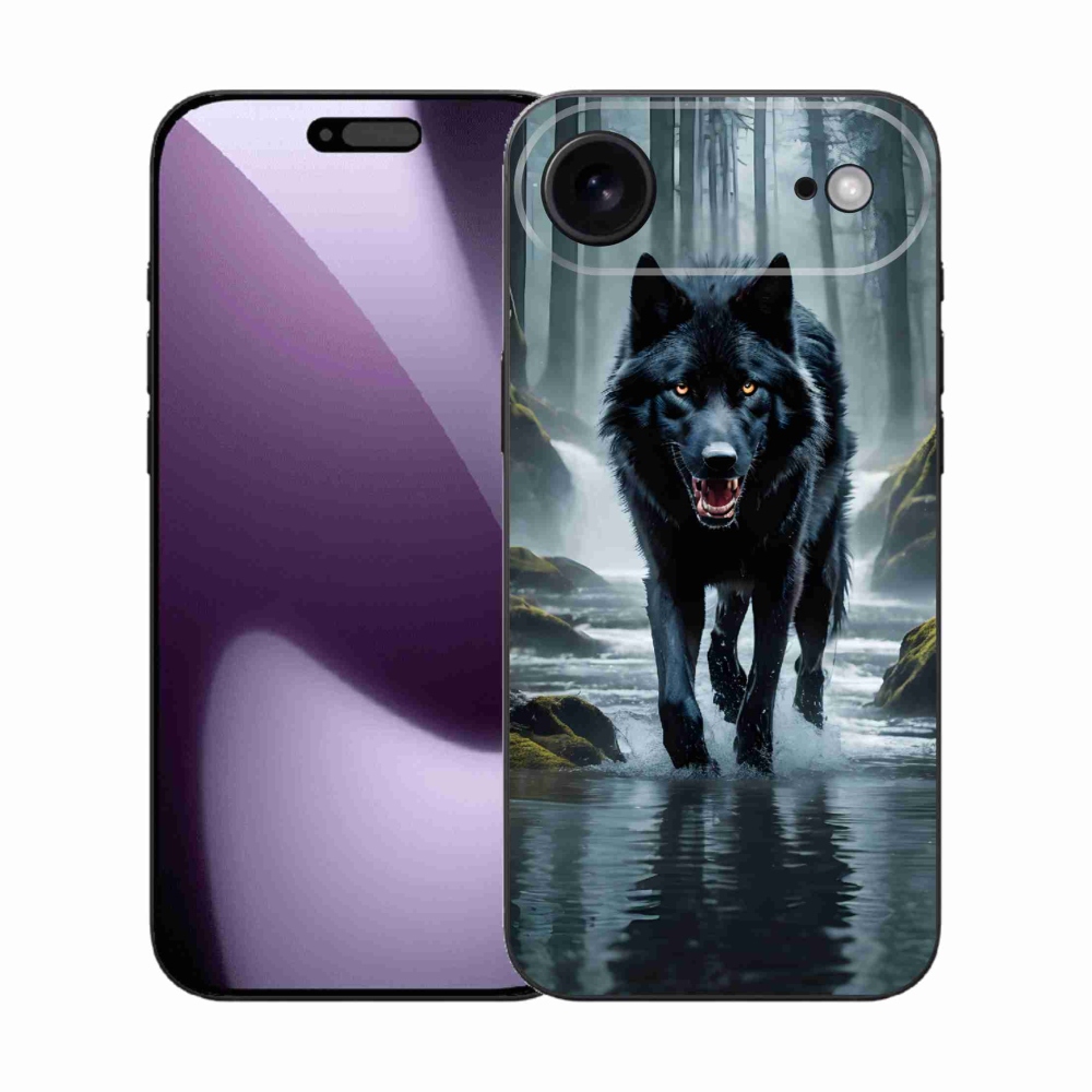 Gelový kryt mmCase na iPhone 17 Air - černý vlk