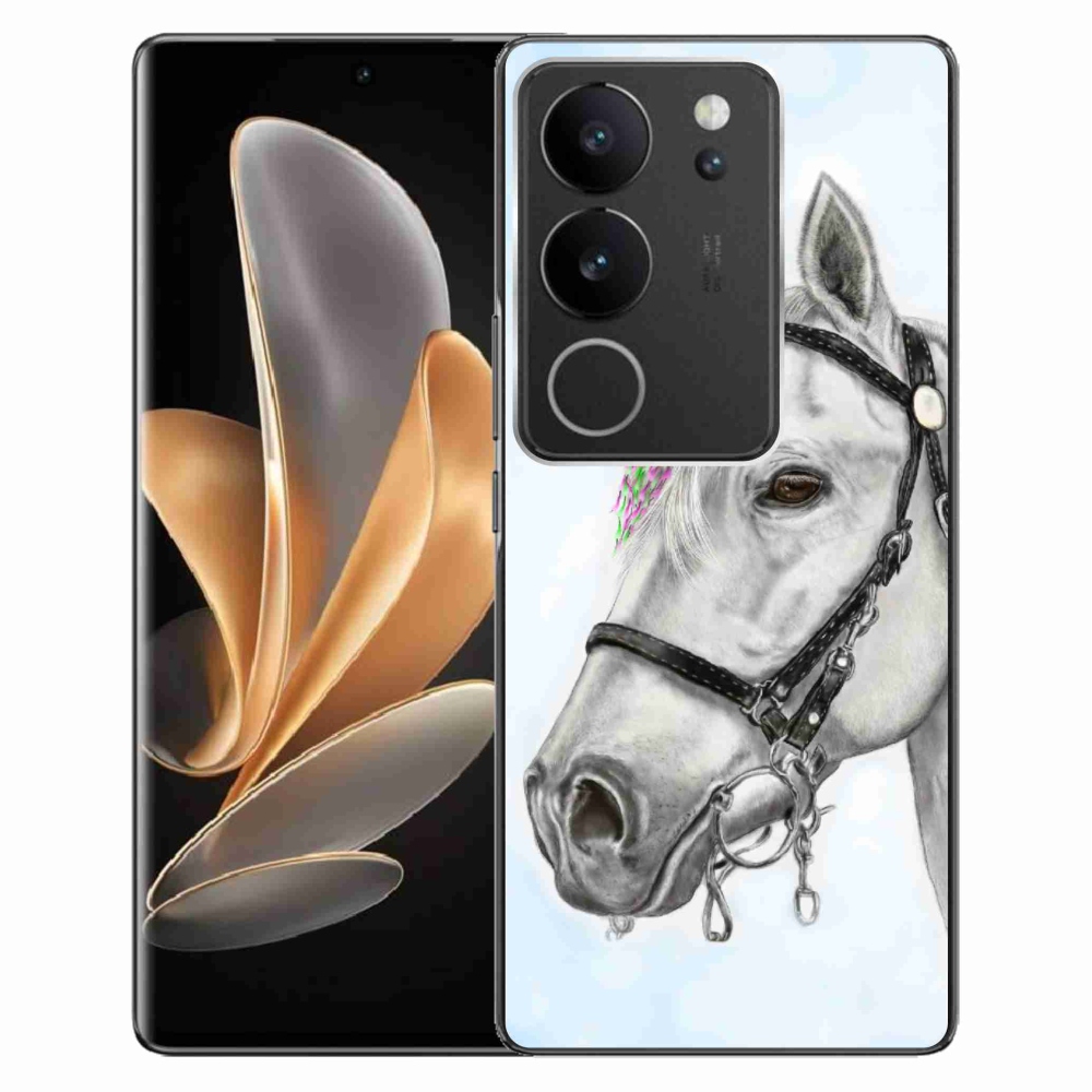 Gelový kryt mmCase na Vivo V29 5G - bílý kůň 1