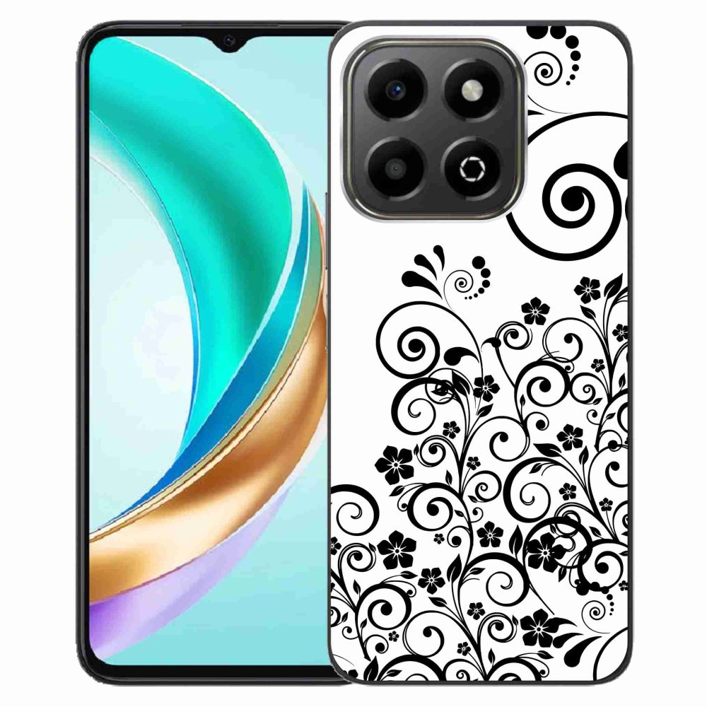 Gelový kryt mmCase na Honor X6b - černobílé květinové vzory