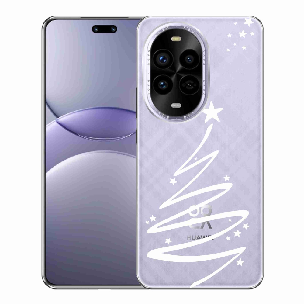 Gelový kryt mmCase na Huawei Nova 13 Pro 5G - bílý stromeček na průhledném pozadí