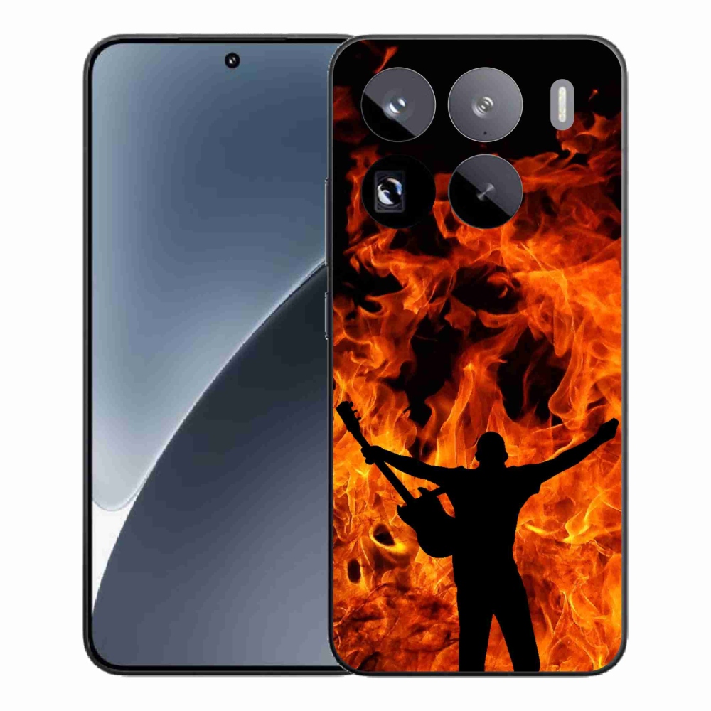 Gelový kryt mmCase na Xiaomi 15 Pro - muzikant a oheň