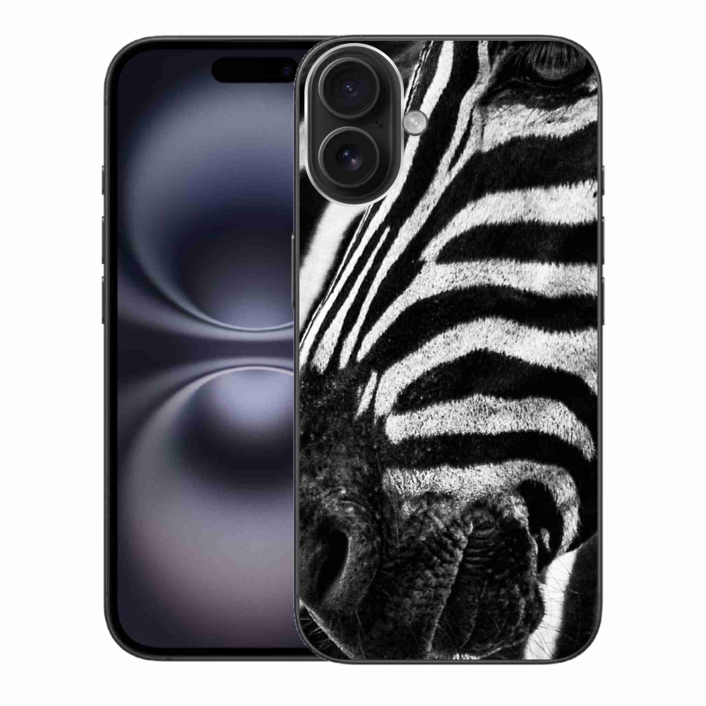 Gelový kryt mmCase na iPhone 16 Plus - zebra