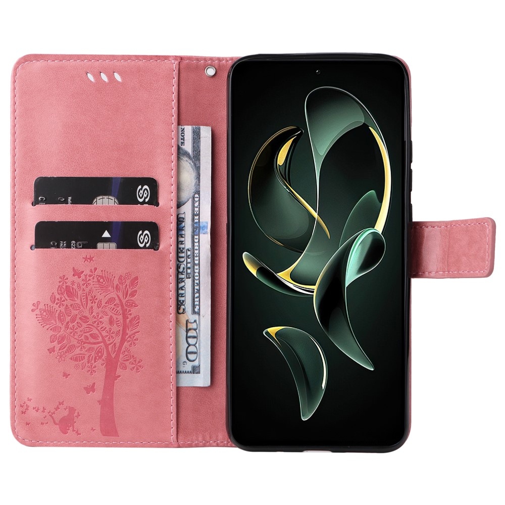 Tree knížkové pouzdro na Xiaomi 13T/13T Pro - růžové