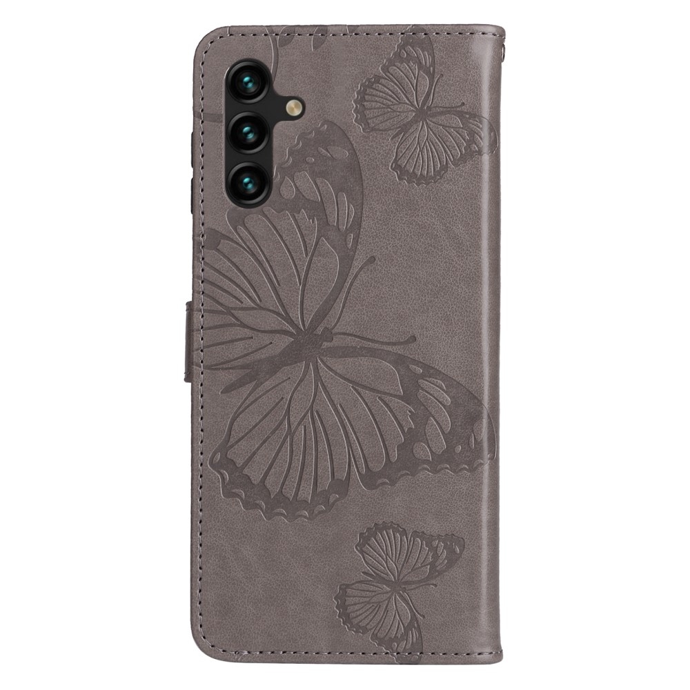 Big Buttefly knížkové pouzdro na Samsung Galaxy A13 5G/A04s - šedé