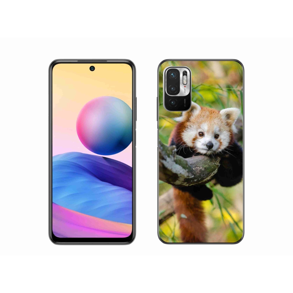 Gelový kryt mmCase na Xiaomi Redmi Note 10 5G - panda červená