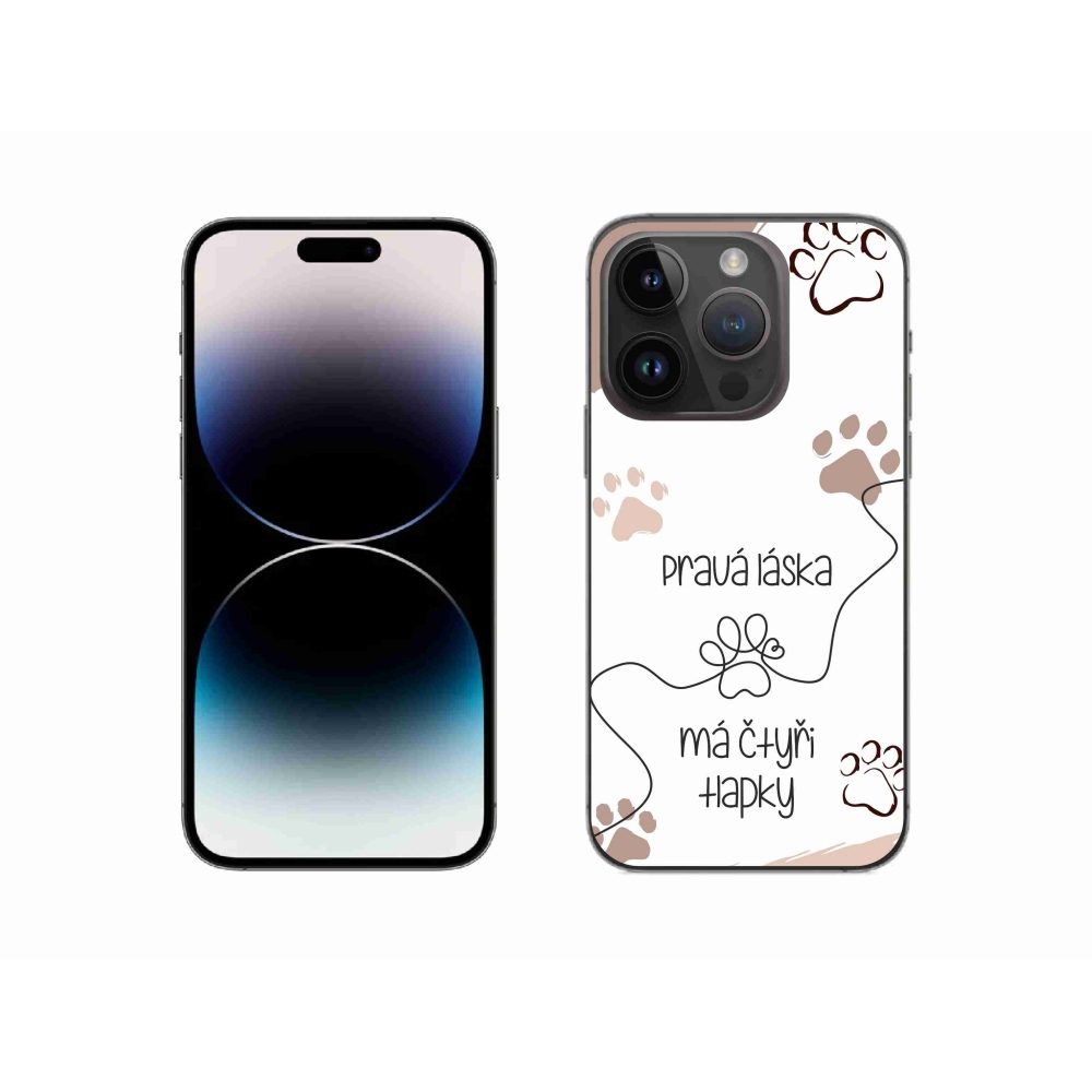 Gelový kryt mmCase na iPhone 14 Pro 6.1 - psí motiv 1 bílé pozadí