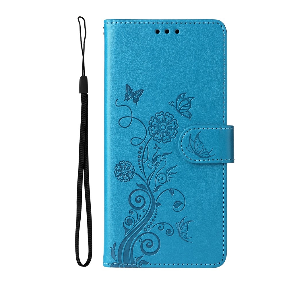 Flowery knížkové pouzdro na Xiaomi Redmi A5 (173.45x79.35x8.45mm) - modré