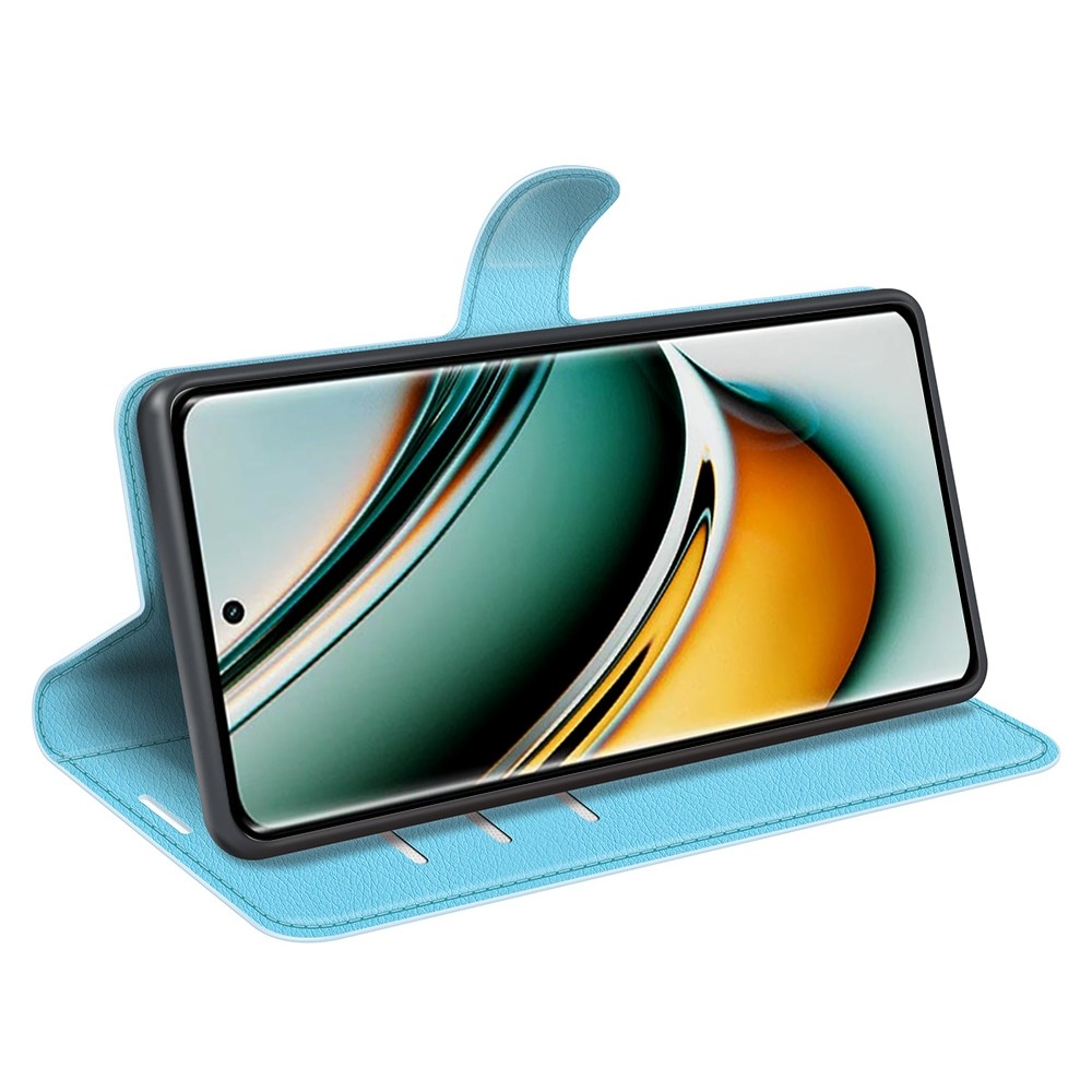 Litchi knížkové pouzdro na Realme 11 Pro 5G/11 Pro+ 5G - modré