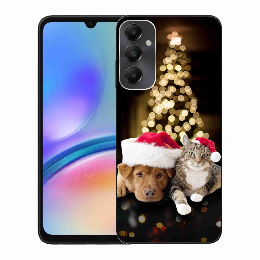 Gelový kryt mmCase na Samsung Galaxy A05s - vánoční pes a kočka