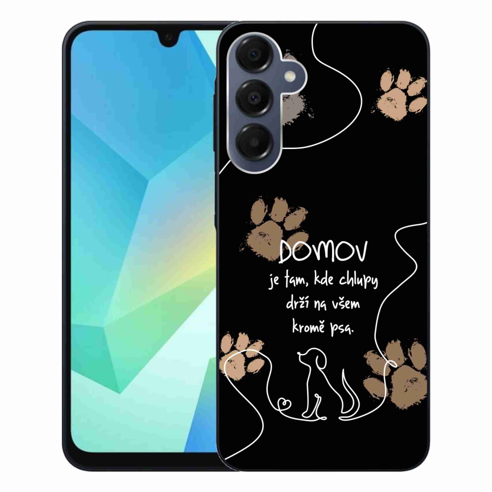 Gelový kryt mmCase na Samsung Galaxy A16 4G/5G - psí motiv černé pozadí