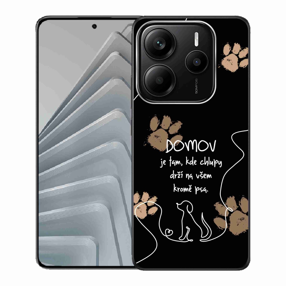 Gelový kryt mmCase na Xiaomi Redmi Note 14 5G - psí motiv černé pozadí