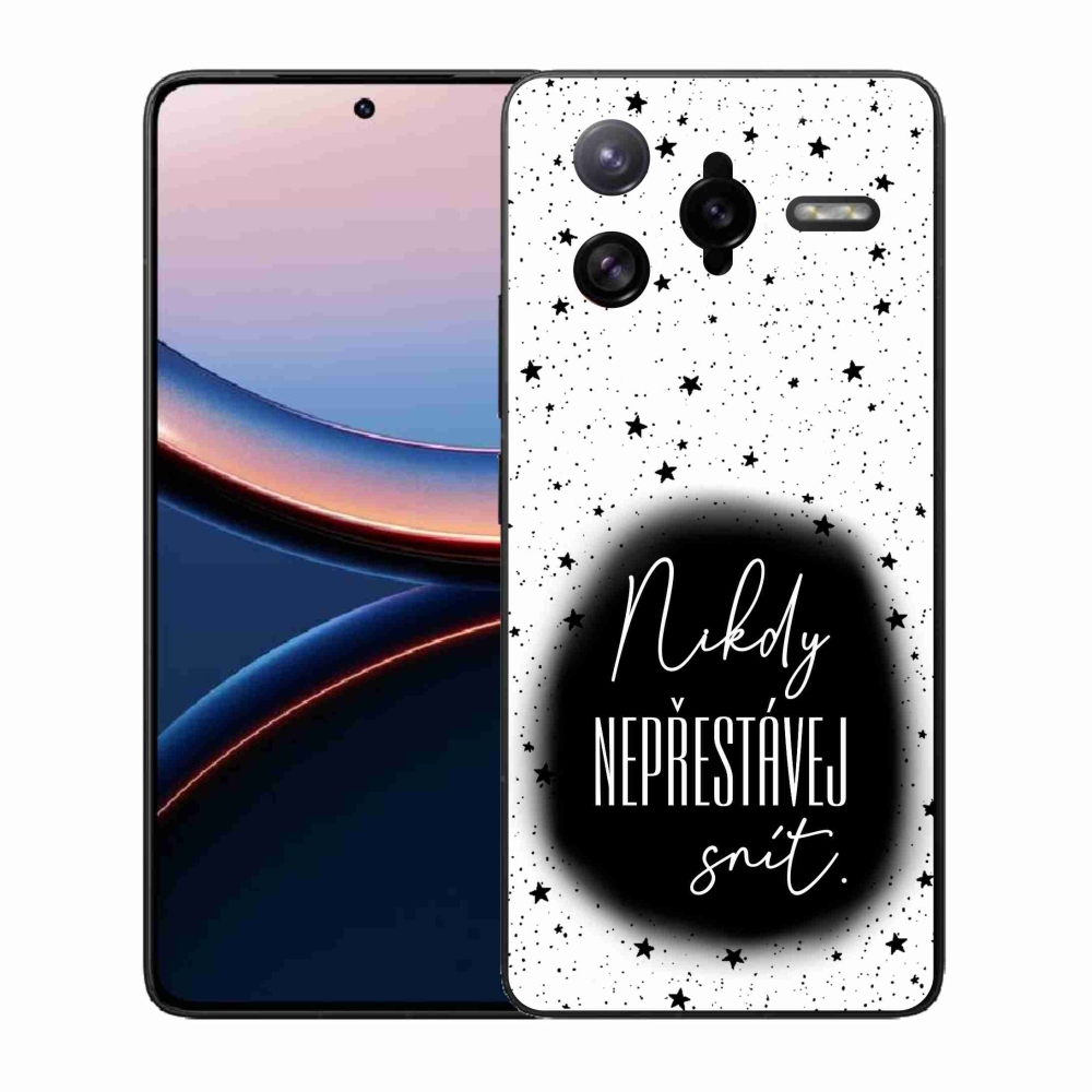 Gelový kryt mmCase na Xiaomi Poco F7 Ultra - citát 1 černobílé pozadí
