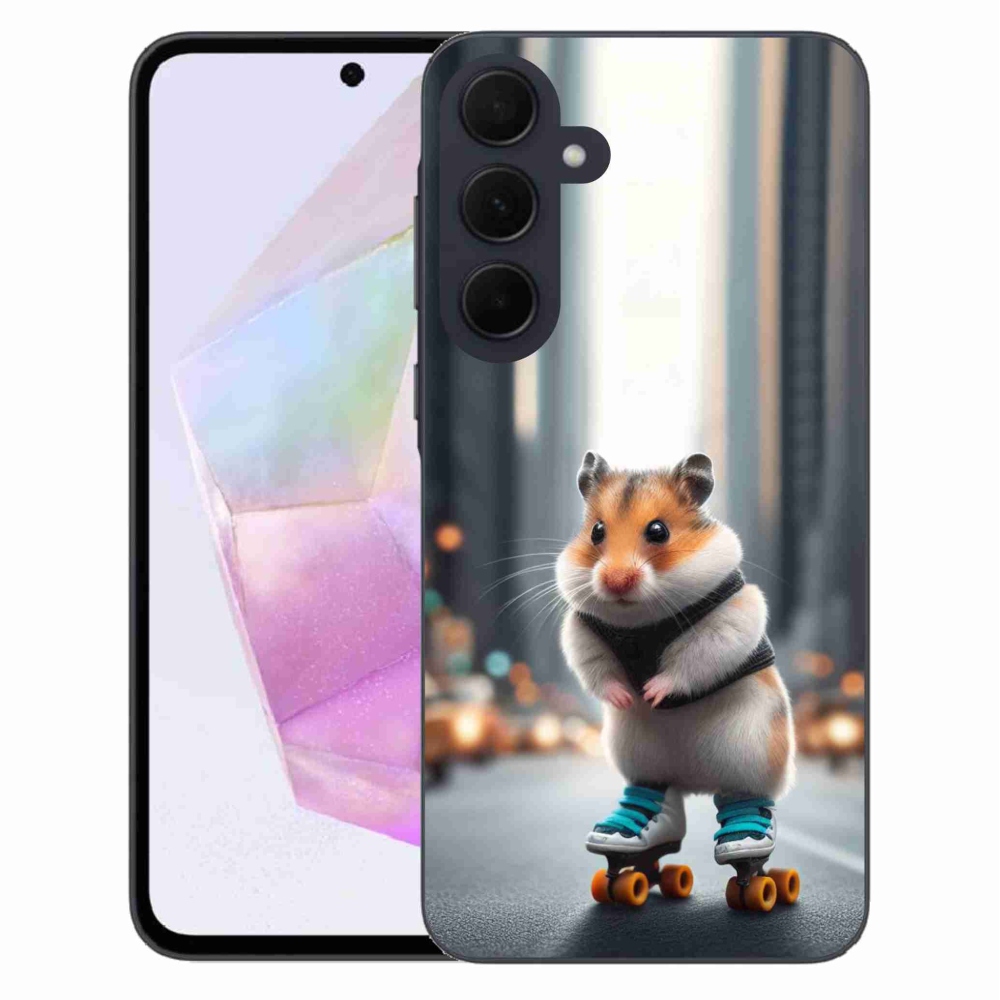Gelový kryt mmCase na Samsung Galaxy A35 5G - křeček na bruslích