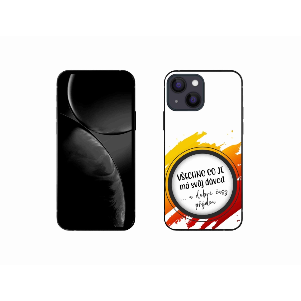 Gelový kryt mmCase na iPhone 13 mini 5.4 - citát 3 bílé pozadí