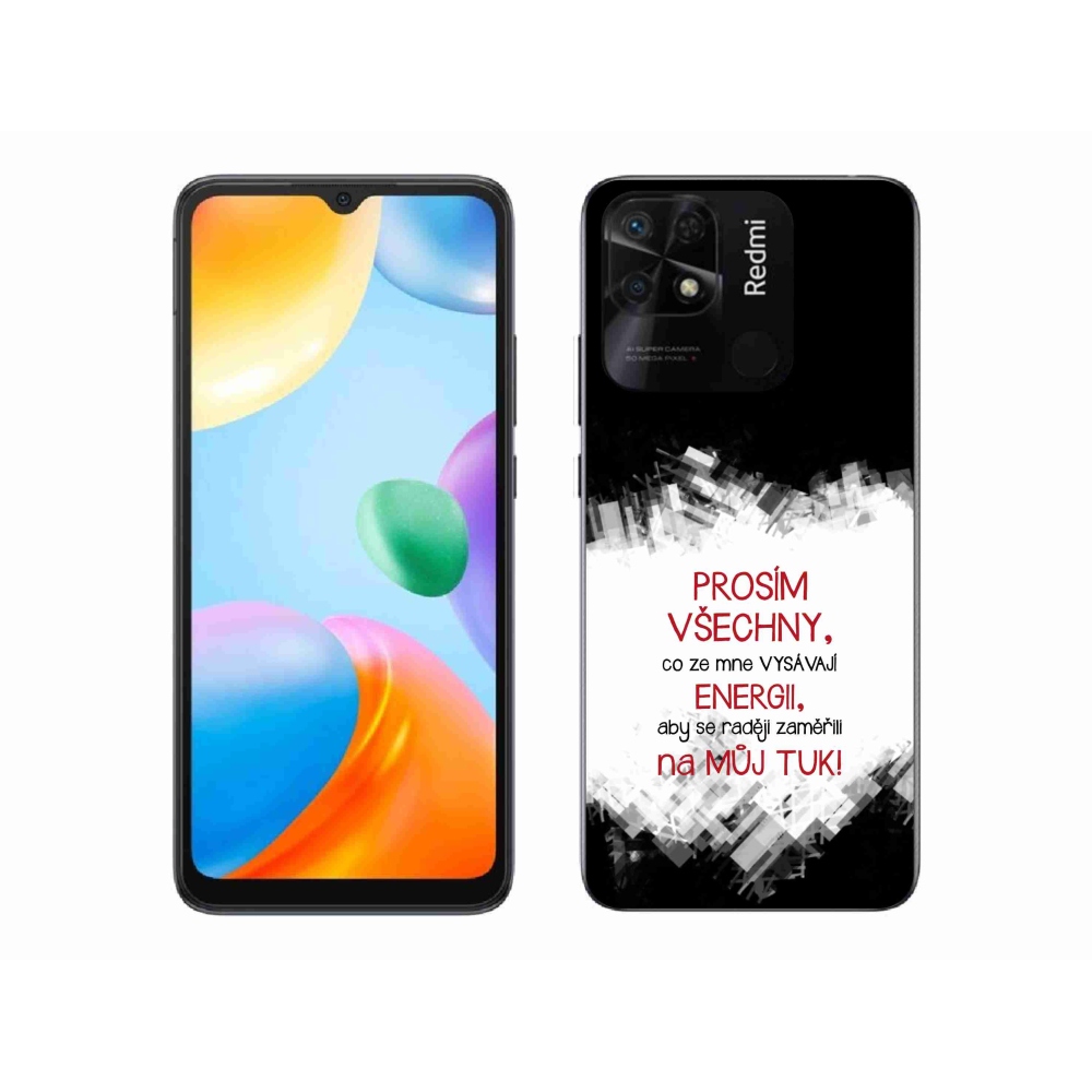Gelový kryt mmCase na Xiaomi Redmi 10C - vtipný text 1 červený