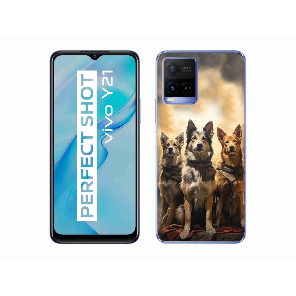 Gelový kryt mmCase na Vivo Y21/Y21s/Y33s - tři psi