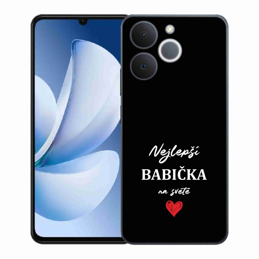Gelový kryt mmCase na Realme Note 70T - nejlepší babička 1 černé pozadí