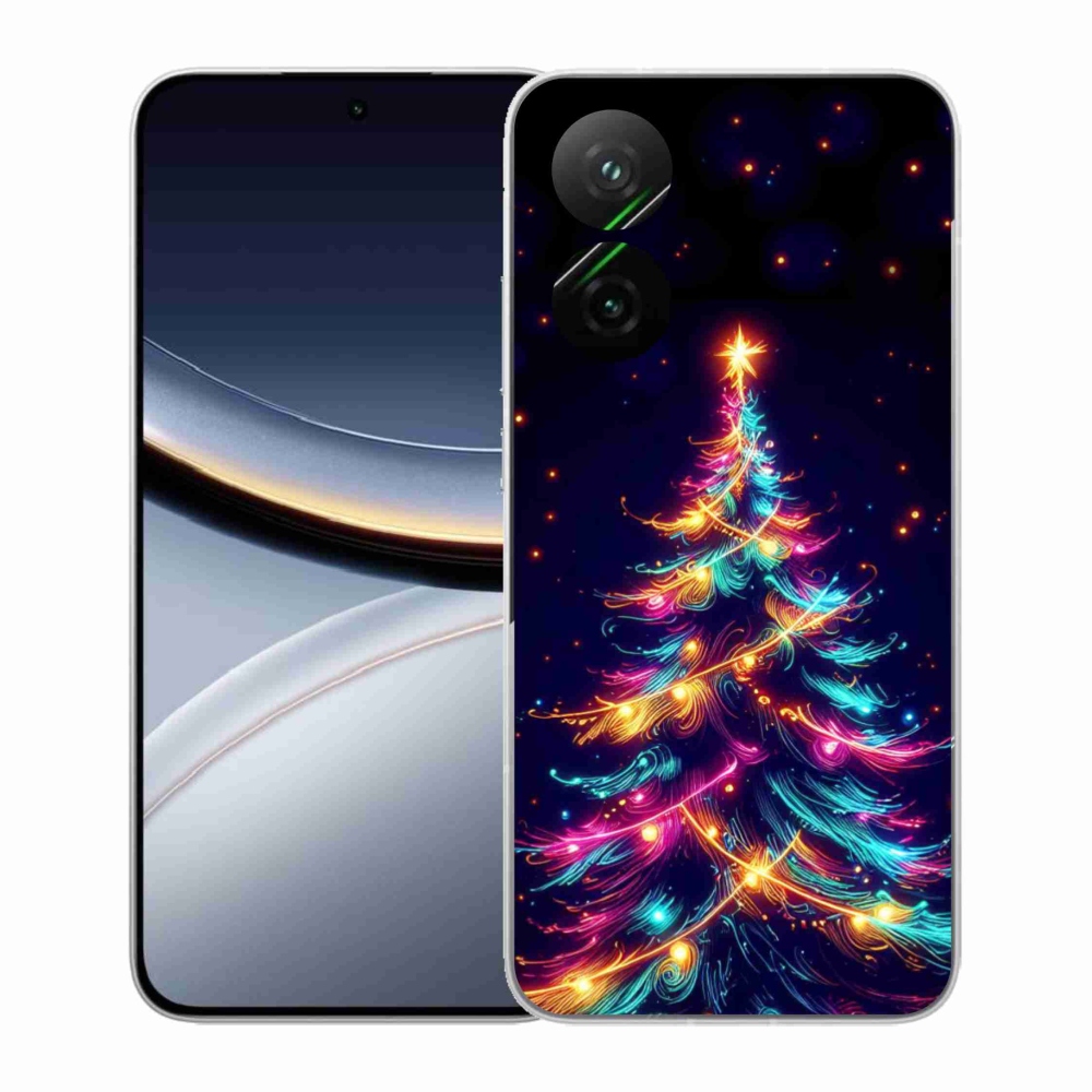 Gelový kryt mmCase na Xiaomi Poco F7 5G - neonový vánoční stromek