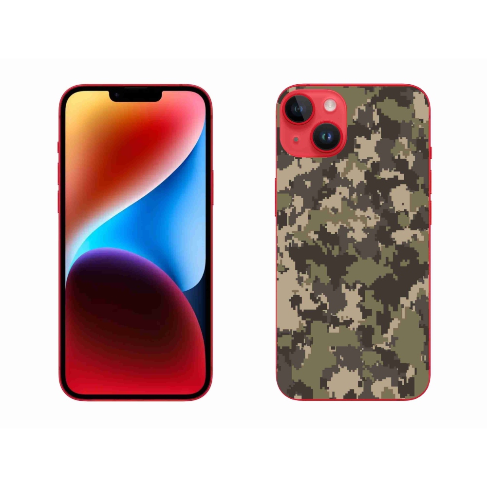 Gelový kryt mmCase na iPhone 14 Plus - maskáčový vzor 12