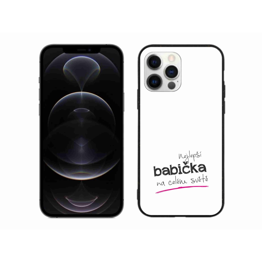 Gelový kryt mmCase na iPhone 12 Pro Max - nejlepší babička 4 bílé pozadí