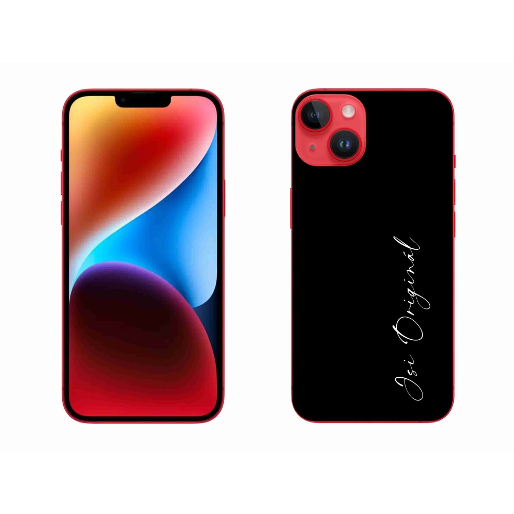 Gelový kryt mmCase na iPhone 14 Plus - jsi originál černé pozadí