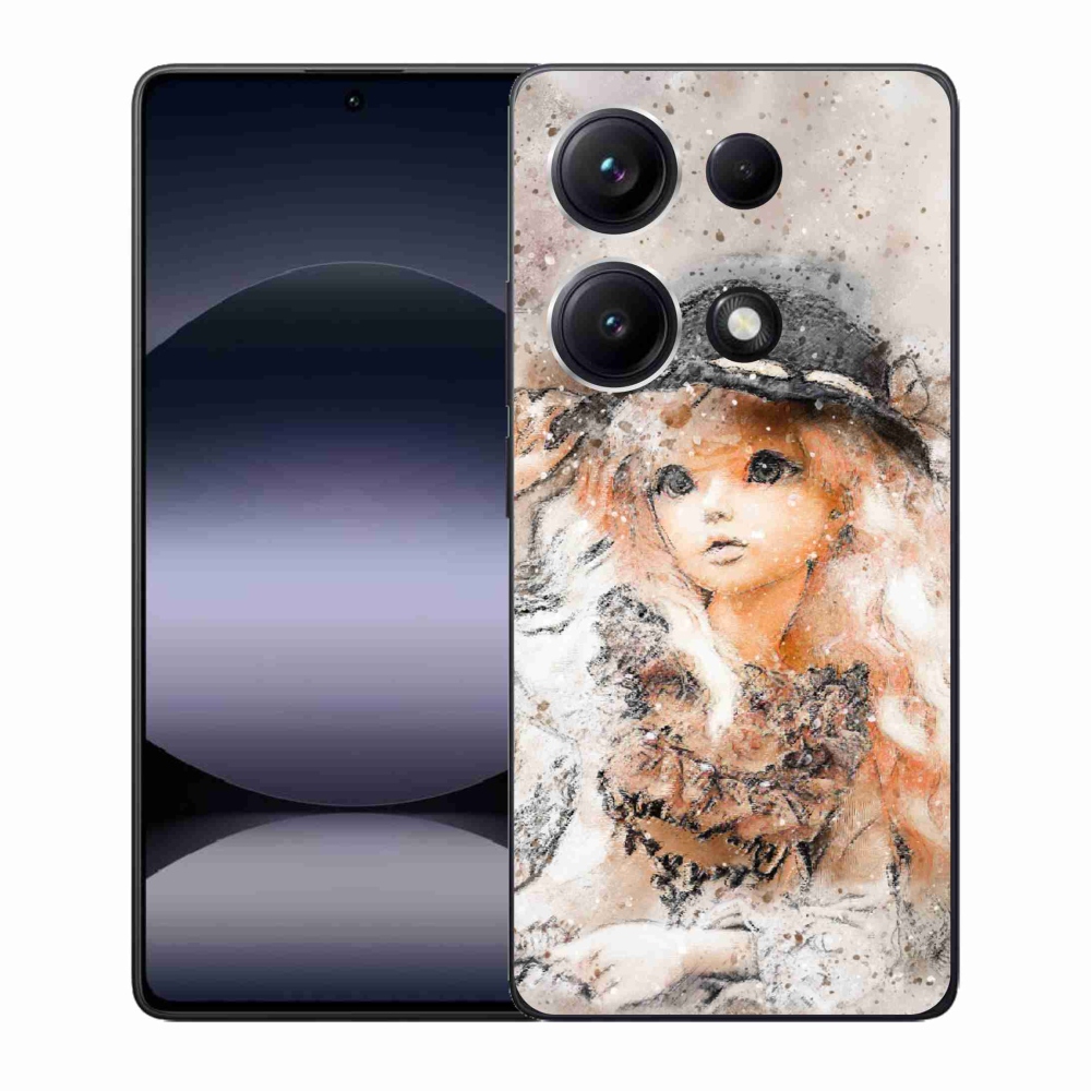 Gelový kryt mmCase na Xiaomi Redmi Note 14S - holčička s kloboukem