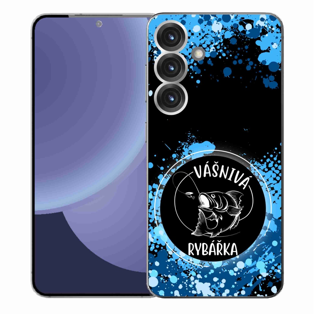 Gelový kryt mmCase na Samsung Galaxy S25+ - vášnivá rybářka černé pozadí